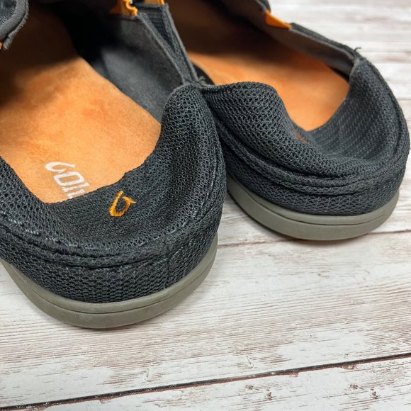 OluKai Nohea 10.5 Mens Mesh Slip On Gray Orange Loafers Sneakers - Picture 6 of 11